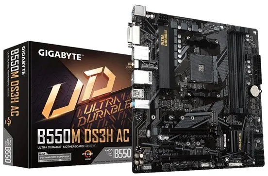 GIGABYTE B550M DS3H AC -emolevy - AMD B550 - AMD AM4 - DDR4 RAM - Micro-ATX