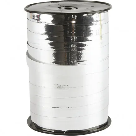 Lahjanauha, metallinhohtoinen hopea, L: 10 mm, kiiltävä, 250 m / 1 rll.