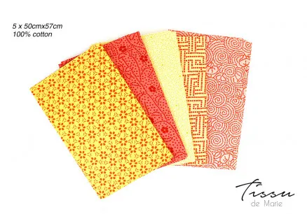 Tissu de Marie Fat Quarter Meripihka 50x57cm - 5 kpl