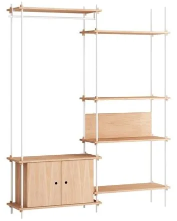 MOEBE S.200.2.G Hyllyjärjestelmä tammi/valkoinen