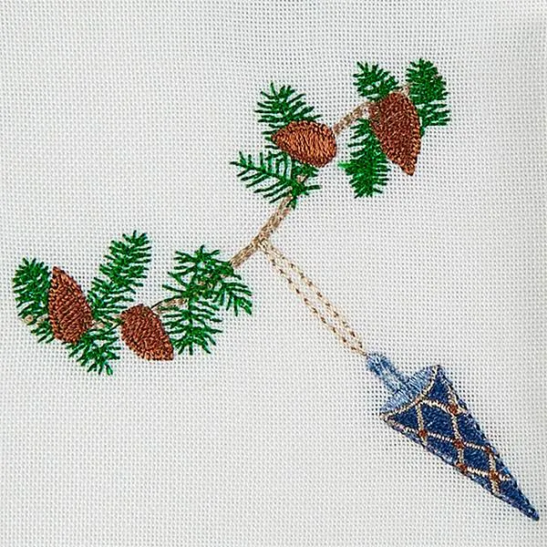 Langkilde & Søn - Jouluserpentiiniservietti sinisellä kartiokoristeella