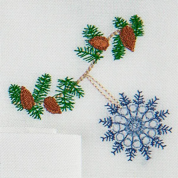 Langkilde & Søn - Jouluinen lautasliina sinisellä kristallilla